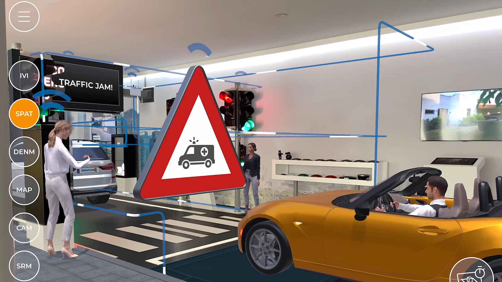 Mit der SWARCO Traffic World AR App können Besucher modernes Verkehrsmanagement ganz einfach verstehen lernen.