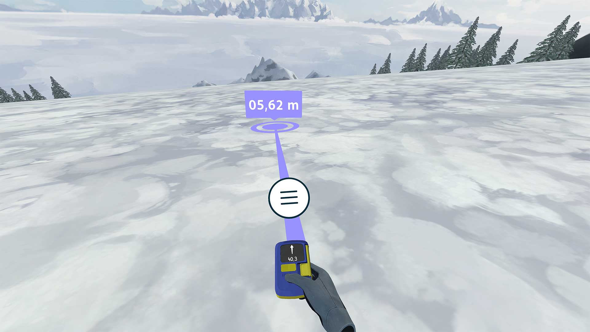 The Notfall Lawine VR app allows users to experience and learn how to perform a successful avalance rescue.